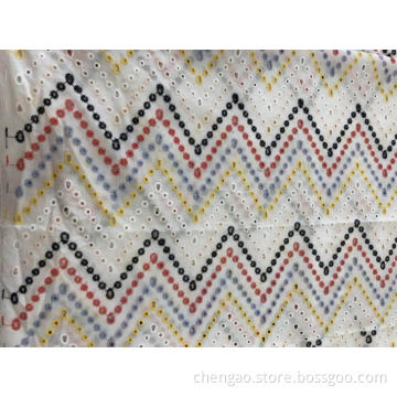 Six Color Sharp Corner Cotton Embroider Fabric